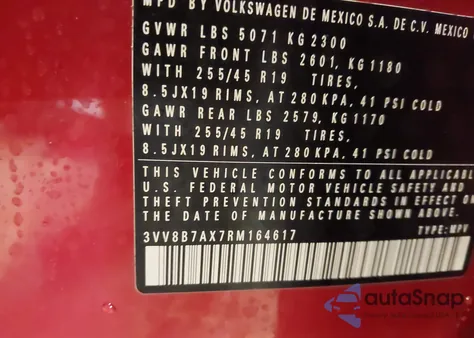 2024 Volkswagen Tiguan 2.0T Se R-Line Black z USA, uszkodzony, nr VIN 3VV8B7AX7RM164617